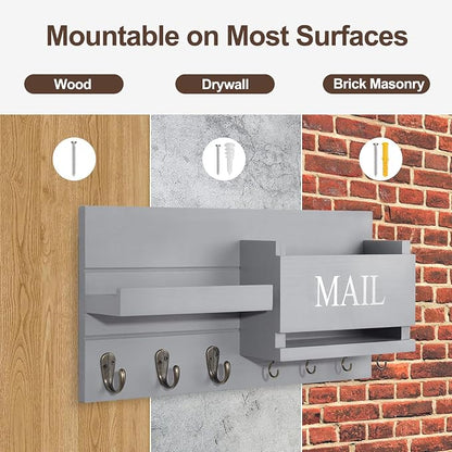 Lwenki Mail Organizer for Wall Mount – Key Holder - Image 7