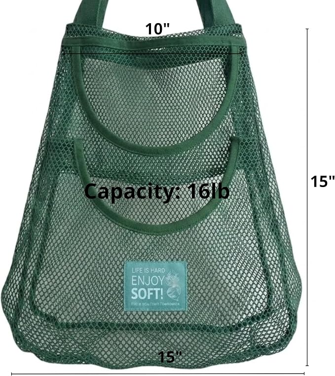 Durable Hanging Mesh Bags for Fruit & Vegetables. Reusable, Breathable Storage - Image 3
