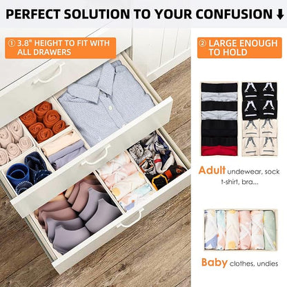 Criusia Drawer Organizer Clothes 6 Pack - Image 3