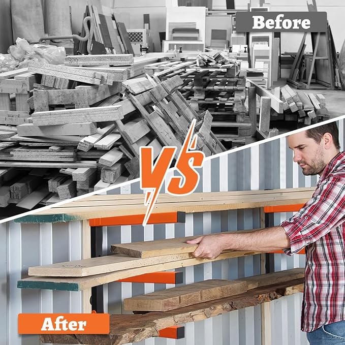 HOME RIGHT 2 Pack Lumber Rack, Wood Organizer and Lumber Storage Rack Wall Mount - Image 4