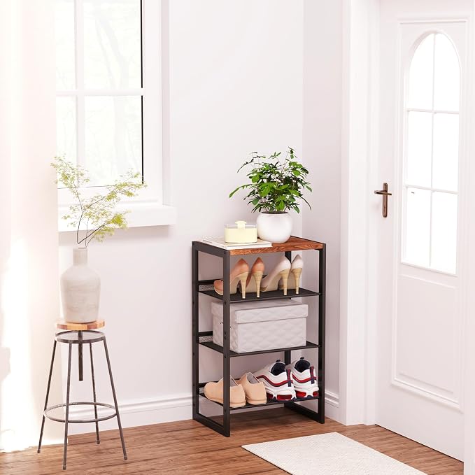 CHEMPFR Narrow 4-Tier Shoe Rack, Slim Space-Saving Shelf - Image 6