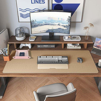 DAWNTREES Pink Desk Mat, Leather Desk Pad, Cork Desk Mat Protector, - Image 7