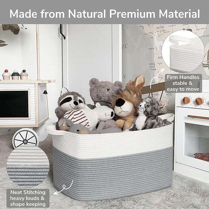 Goodpick Large Toy Storage Basket, Woven Storage Basket - Image 6