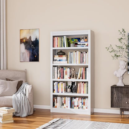 Bookshelf, 5-Tier Sturdy Bookcase, Adjustable Book Shelf, Large Capacity per - Image 2
