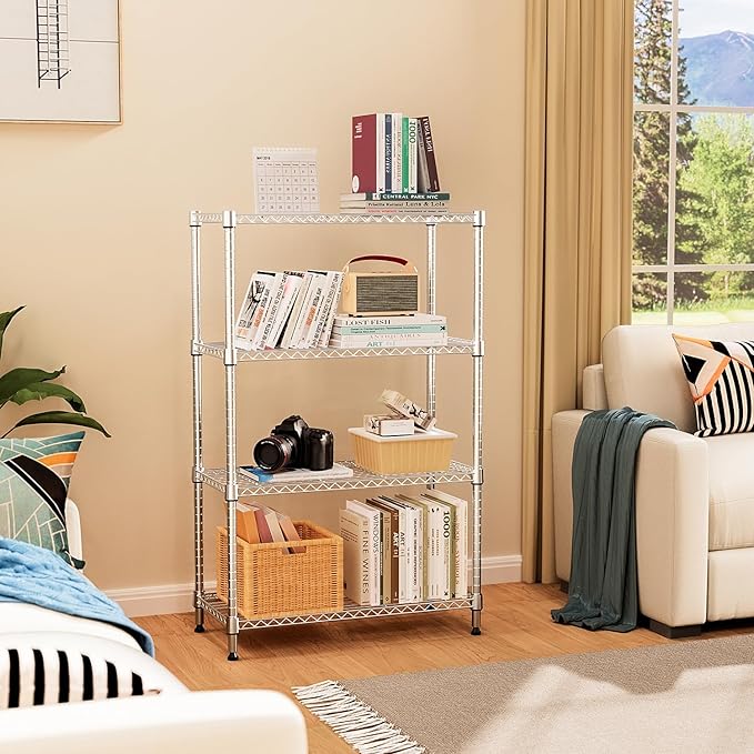 5-Shelf Storage Shelves, Wire Shelving Heavy Duty Metal Storage Shelving Unit - Image 5