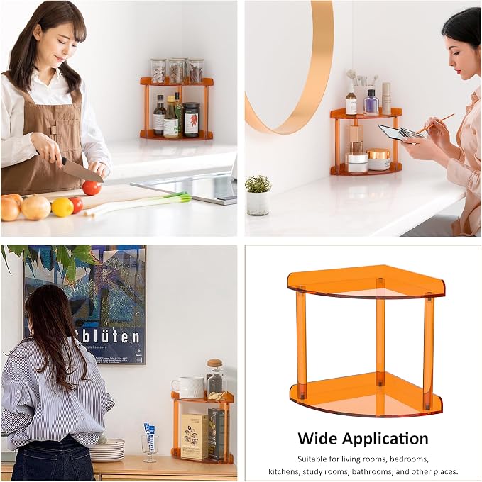 2 Tier Countertop Corner Organizer Shelf 7x7x8 Inch, Vanity Storage - Image 6