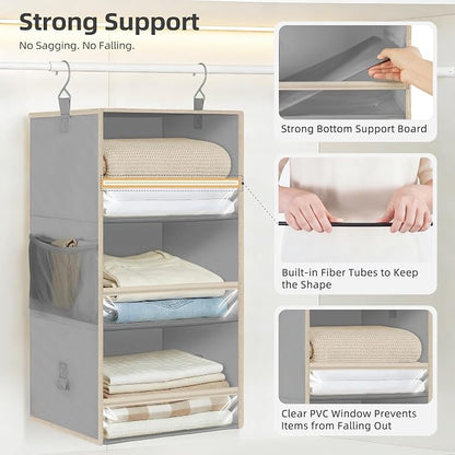STORAGE MANIAC 6-Shelf Hanging Closet Organizer and Storage, 2 Separable - Image 5