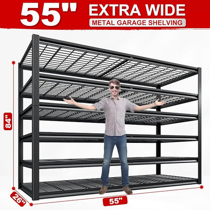 REIBII 3500LBS Garage Shelving, Adjustable Storage Shelves Heavy Duty, 6 Tier - Image 3