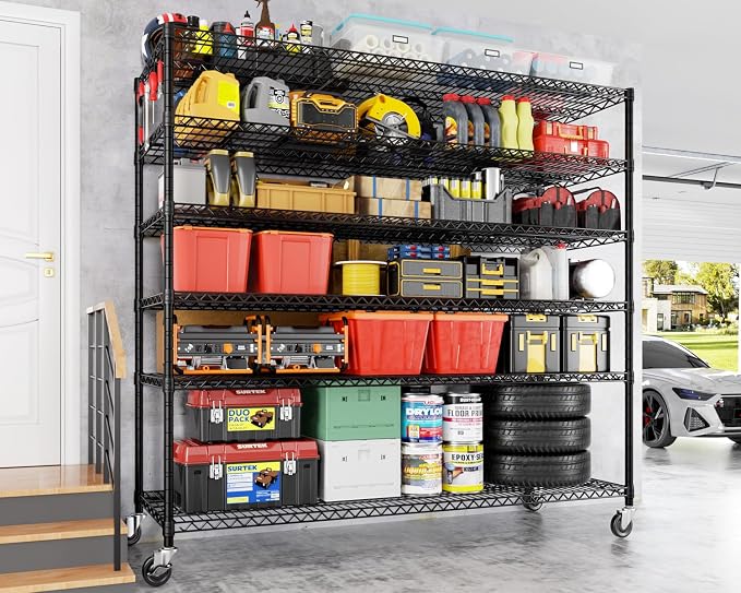 PrimeZone 6 Tier 80.7" H x 55.5" W x 24" D Wire Shelving - Image 2
