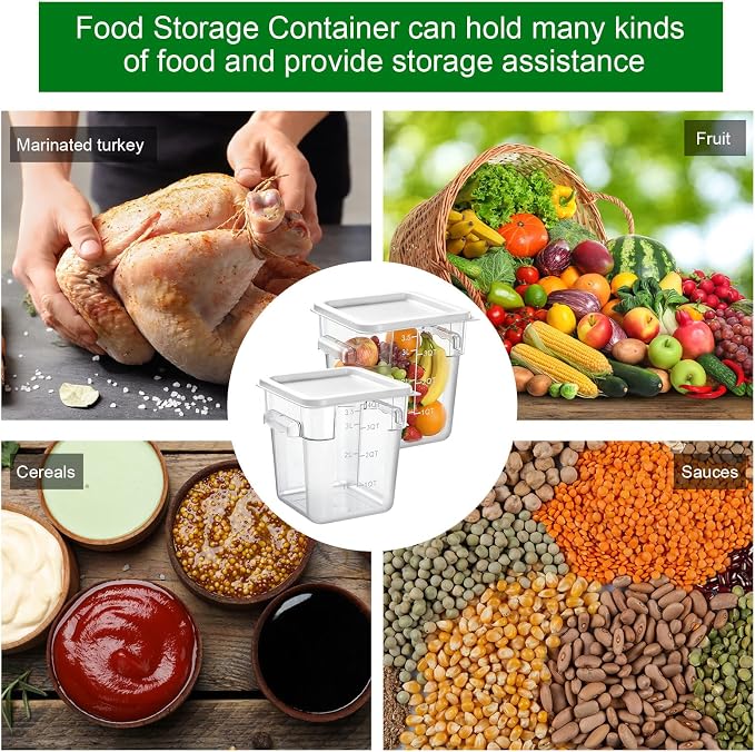 FoldTier 2 Pieces Square Food Storage Containers Polycarbonate Clear food - Image 7