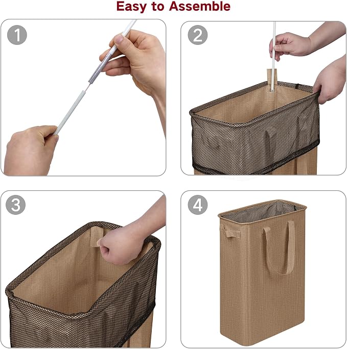 efluky Slim Laundry Basket, Narrow Laundry Hamper - Image 7