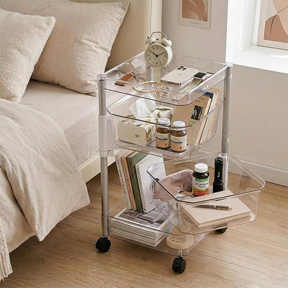 OnDisplay 360° Rotating Clear Storage Trolley – Multi-Tier Rolling Acrylic - Image 3