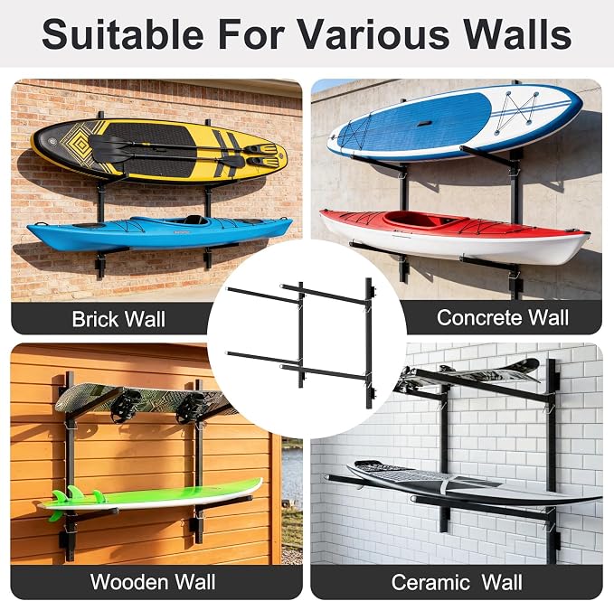 LILYPELLE Kayak Storage Rack, Heavy Duty Kayak Rack, Wall Mount, Freestanding - Image 7