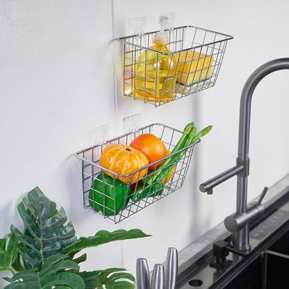 JUNCHU CHERRY 2 Pack Hanging Storage Basket, Bathroom Basket, Household Goods - Image 9
