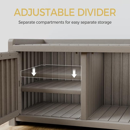 Storage Bench - Waterproof Resin Shoe Bench - Indoor & Outdoor Use - Image 5