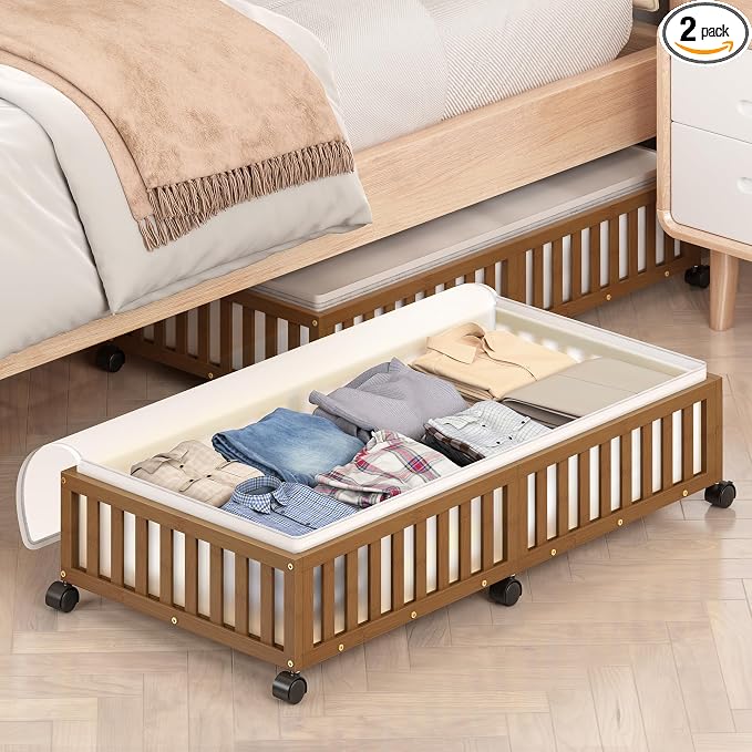 Bamboo Under Bed Storage Containers by MHXWSXPN