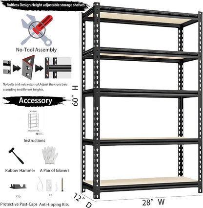 Storage Shelving Unit Heavy Duty Garage Shelves Metal Organizer Utility Rack - Image 5