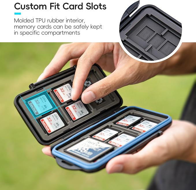 JJC Memory Card Case for 6 Cfast Compact Flash Cards, 12 SD Cards & 18 Micro SD - Image 5