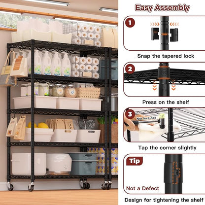 PrimeZone 4 Packs 36" W x 16" D x 79" H Wire Storage Shelves - Image 7