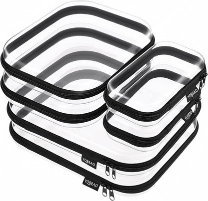 YQBRAO 6 Pack Sleek Black Clear Hard Shell Zipper Case, 1.2mm Heavy Duty Tech & by Unknown