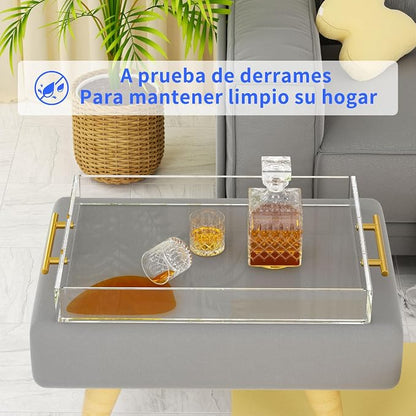 NIUBEE Clear Serving Tray 12x16 Inches -Spill Proof- Acrylic Decorative Tray - Image 6