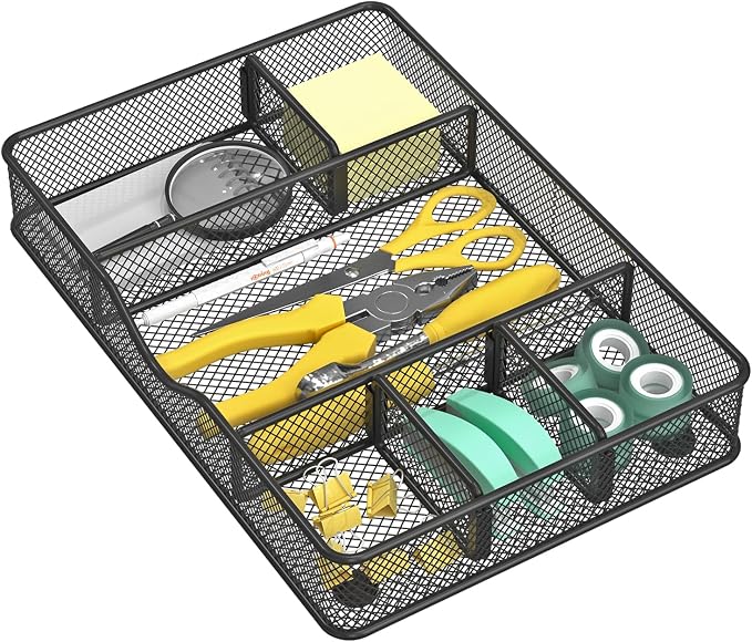 Desk Drawer Organizer Tray, Metal Mesh Drawer Organizer - Image 5
