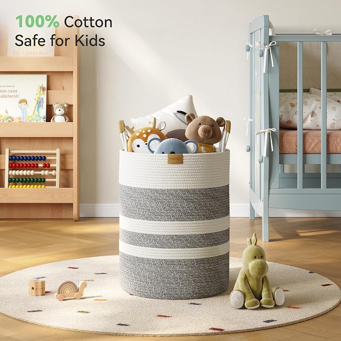 62L Striped Laundry Hamper - Image 3