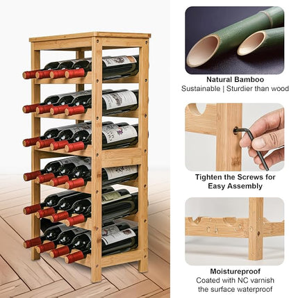 VASMIA Wine Rack Free Standing Floor, 6-Tier Display Wine Storage Shelves - Image 5