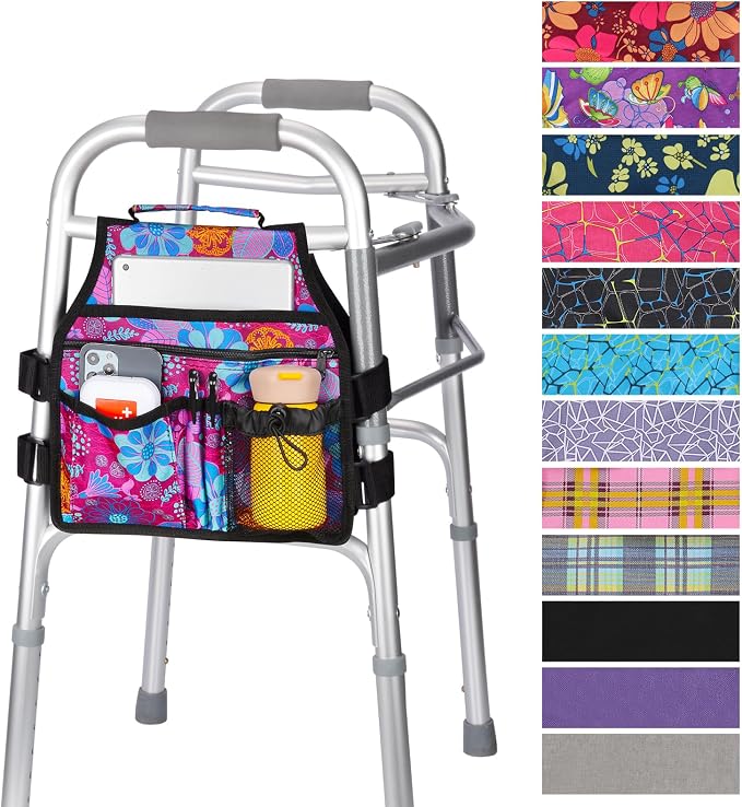 supregear Side Walker Bag, Walker Accessories Bag w/Cup Holder, Folding Walker by SupreGear