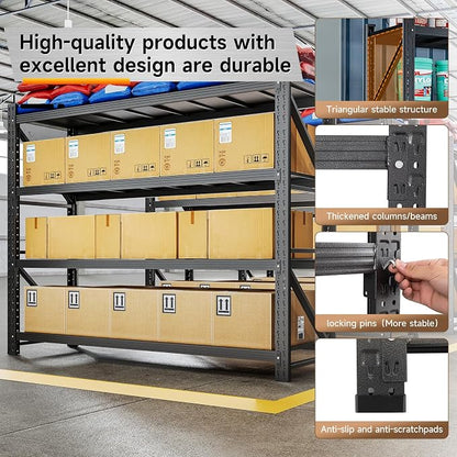7000LBS Metal Garage Shelving Unit 79" W Storage Shelves Heavy Duty 4 Tier - Image 9