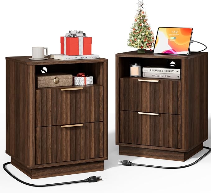 Fluted Night Stand Set of 2 by FavourLife