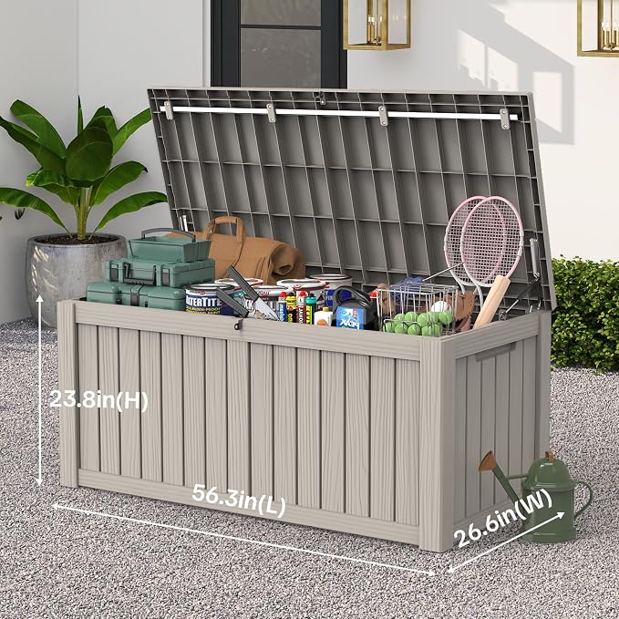 Outdoor Large Storage Cabinet Deck box, 150 Gallons Waterproof Heavy Duty Deck - Image 2