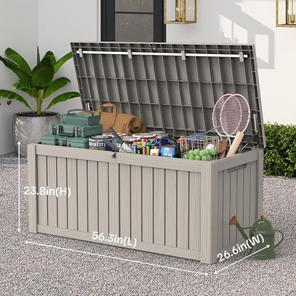 Outdoor Large Storage Cabinet Deck box, 150 Gallons Waterproof Heavy Duty Deck - Image 2