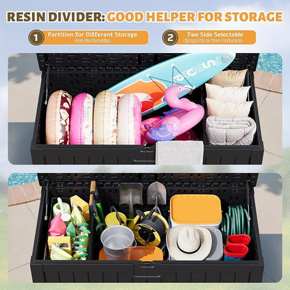 Flamaker 250 Gallon Resin Deck Box, XXL Waterproof Storage Box - Image 6