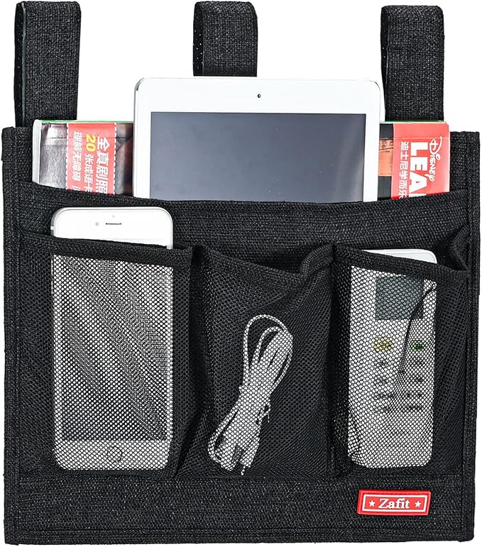 Linen Bedside Caddy, Bedside Storage Organizer - Image 2