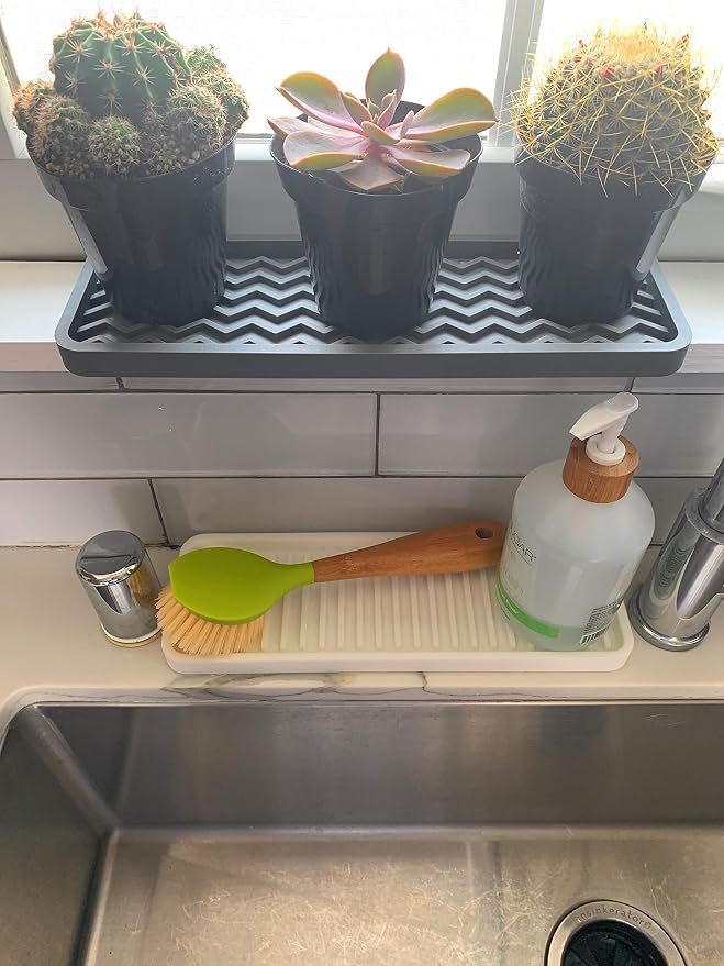 Happitasa Silicone Kitchen Sink Organizer Tray, Sponge Holder and Countertop - Image 3
