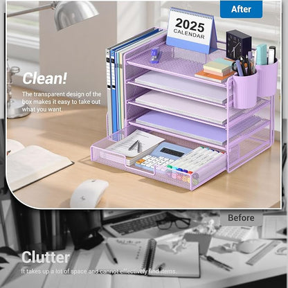 OPNICE Desk Organizer, 5-Tier Desktop File Organizer - Image 4
