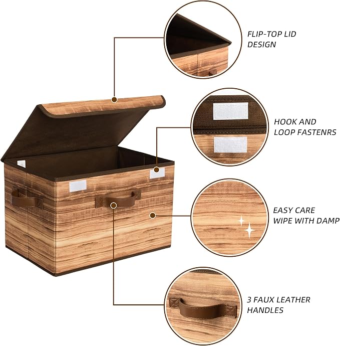 GRANNY SAYS Storage Boxes with Lid, Fabric Storage Bins with Lids, Decorative - Image 5