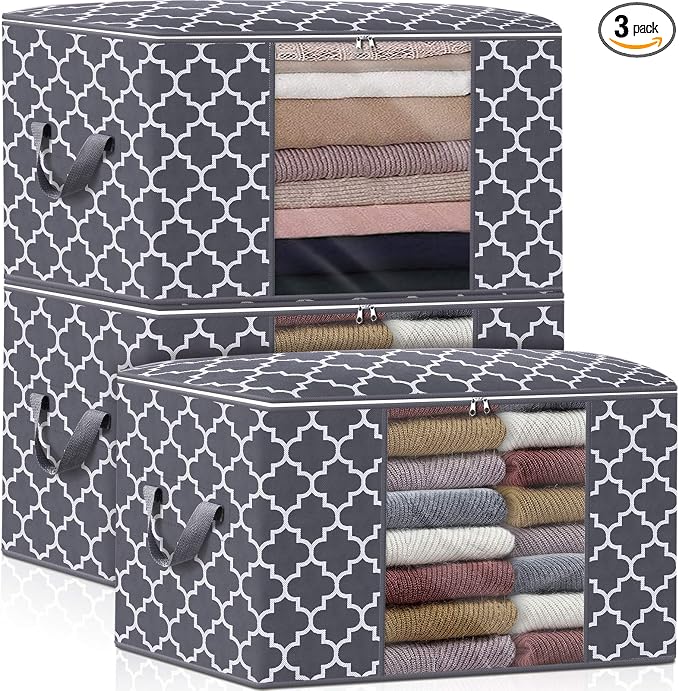 WISELIFE Storage Bags, Large Blanket Clothes Organization and Storage Containers by WiseLife