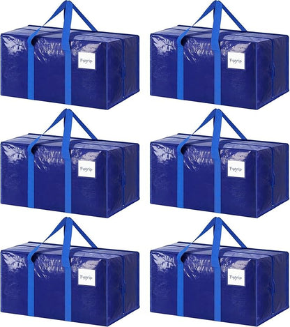 6 Pack Extra Heavy Duty Large Moving Bags by Fygrip