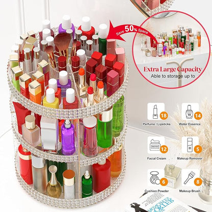 Awenia Makeup Organizer 360-Degree Rotating, Adjustable Makeup Storage - Image 3