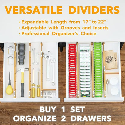 SpaceAid Bamboo Drawer Dividers - Image 7