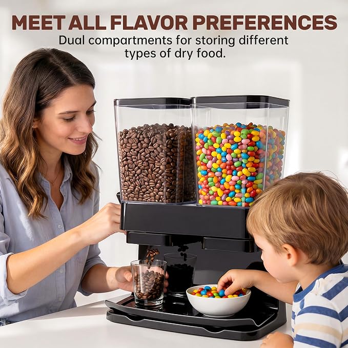 Cereal Dispenser Countertop 2 Pack, Double 3L Airtight Cereal Storage Container - Image 4