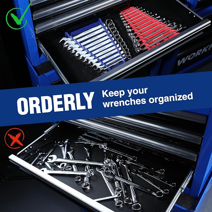 WORKPRO 4-Pack Magnetic Wrench Organizer, 12-Piece Wrench Holder Set - Image 7