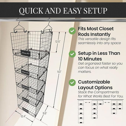 DECOLURE 5-Tier Adjustable Hanging Closet Organizer – Maximize Hanging Storage - Image 2