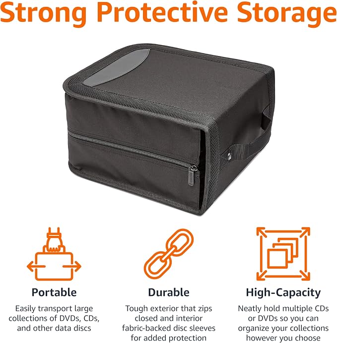 Amazon Basics Polyester CD/DVD Portable Storage Binder, 400-capacity - Image 4