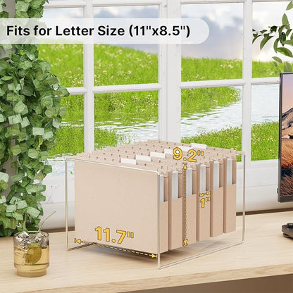 Wheat Straw Plastic Hanging File Folder Letter Size, Heavy Duty 1'' Expansion - Image 2
