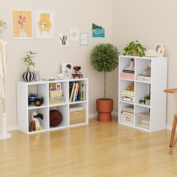 6 Cube Storage Organizer, Metal Cubby Storage Shelf, Small Box Bookshelf - Image 6