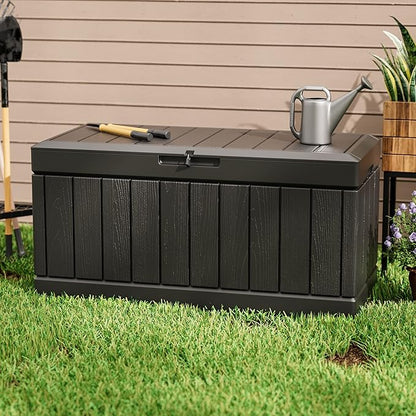 Greesum 82 Gallon Resin Deck Box All Weather Large Outdoor Storage - Image 3