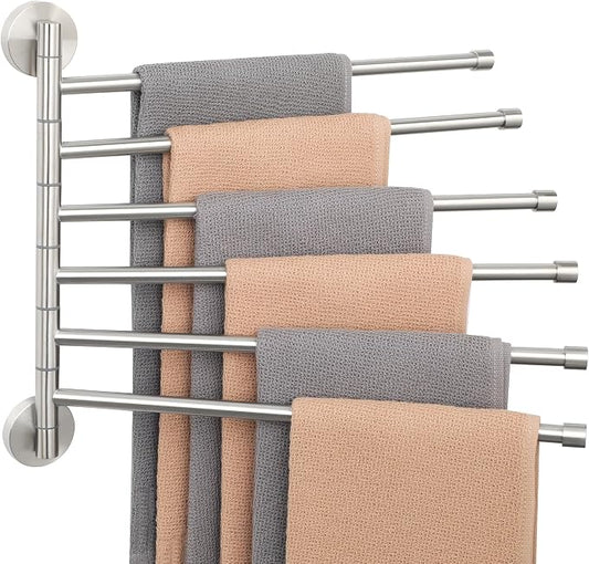 Alise Swivel Towel Rack, SUS304 Stainless Steel 6 Arms Towel Bar, Space Saving by Alise